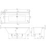 Villeroy & Boch Collaro Falhoz építhető balos akril fürdőkád 180x80 cm, matt fekete le és túlfolyóval UBA180COR9CL00VN01