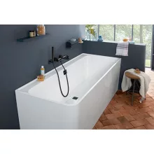   Villeroy & Boch Collaro Falhoz építhető jobbos akril fürdőkád 180x80 cm, matt fekete le és túlfolyóval UBA180COR9CR00VN01