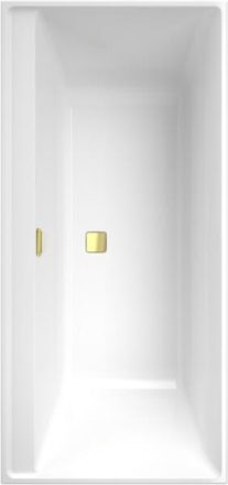 Villeroy & Boch Collaro Beépíthető egyenes fürdőkád 190x90 cm, arany színű le és túlfolyóval, alpin fehér UBA199COR2JV-01