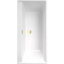   Villeroy & Boch Collaro Beépíthető egyenes fürdőkád 190x90 cm, arany színű le és túlfolyóval, stone white UBA199COR2JV-RW