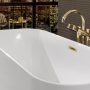 Villeroy & Boch Finion Fürdőkád 170x70, arany színű le és túlfolyóval, Design gyűrűvel, Emotion funkcióval (led világítás)​, Stone White UBQ177FIN7A300V1RW