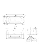 Villeroy & Boch Finion 170x70 szabadonálló kád Push-to-open le- és túlfolyóval, kádtöltővel, Emotion funkcióval Chrome Stone White UBQ177FIN7N100V3RW