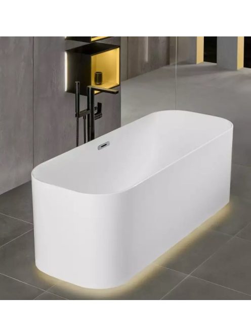 Villeroy & Boch Finion 170x70 szabadonálló kád Push-to-open le- és túlfolyóval, kádtöltővel, Emotion funkcióval Chrome Stone White UBQ177FIN7N100V3RW