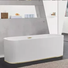   Villeroy & Boch Finion szabadonálló kád 170x70 kádtöltővel, Design gyűrűvel Gold, fehér UBQ177FIN7N300V201