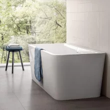   Villeroy & Boch Squaro Edge 12 Excellence Duo Fürdőkád 180x80 le-és túlfolyóval, integrált vízbeömlővel, alpin fehér UBQ180SQE9T2V01