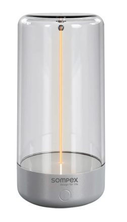 Villeroy & Boch Sompex Pulse tölthető asztali lámpa 14,5 cm, szabályozható beépített LED izzóval, ezüst 78512