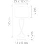 Villeroy & Boch Toulouse asztali lámpa 52 cm, króm/fehér 96310