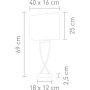 Villeroy & Boch Toulouse asztali lámpa 69 cm, króm/fehér 96311