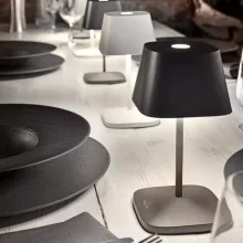   Villeroy & Boch Neapel tölthető asztali lámpa 20 cm LED világítással, antracit 96876
