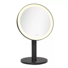   Villeroy & Boch Como kozmetikai tükör 3x-os nagyítással 32 cm, 3 fényszínnel, fekete 97030