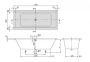 Villeroy & Boch Targa Plus Duo akril kád 180x80 cm közép lefolyóval, fényes fehér UBA180NES2V-01