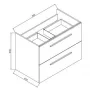 Wellis Almeria 80 mosdószekrény 2 fiókos 80x45,5 cm WB00344