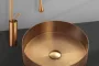 Wellis Marigold 40 Pultra tehető rozsdamentes acél mosdótál leeresztővel szálcsiszolt rose gold WB00559