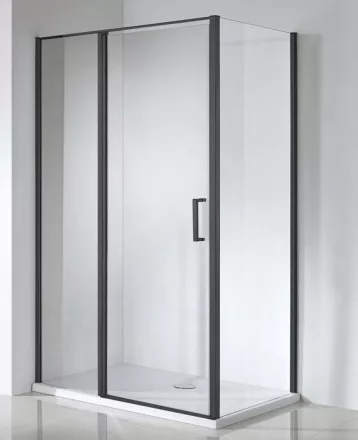 Wellis Triton Black 120x80 nyílóajtós, fekete zuhanykabin, Easy Clean bevonattal WC00480