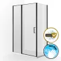 Wellis Triton Black 120x80 nyílóajtós, fekete zuhanykabin, Easy Clean bevonattal WC00480