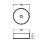Wellis Rose matt fehér pultra építhető porcelán mosdó 35.5x35.5 cm WF00085