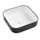 Wellis Azalea matt fekete-fehér pultra építhető porcelán mosdótál WF00088