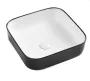 Wellis Azalea matt fekete-fehér pultra építhető porcelán mosdótál WF00088