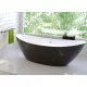 Wellis Arezzo Black akril szabadon álló kád 180x87 cm le és túlfolyóval, fényes fekete / fehér WK00121