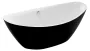 Wellis Arezzo Black akril szabadon álló kád 180x87 cm le és túlfolyóval, fényes fekete / fehér WK00121