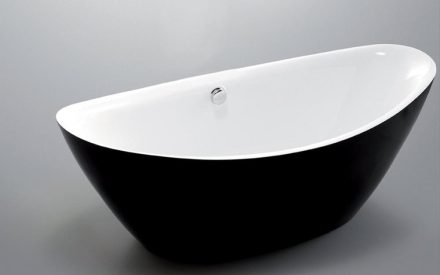Wellis Arezzo Black Matt (matt fekete/fényes fehér) szabadon álló kád 180x87 cm WK00190
