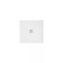   Zenon Smart Slate műmárvány zuhanytálca 80x80 cm inox lefolyóval és szifonnal, fehér 8445583175363