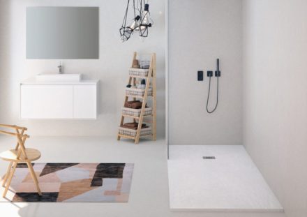 Zenon Smart Slate szögletes zuhanytálca 90x90 Cemento