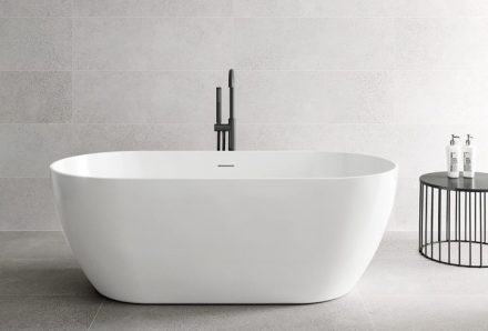 Zenon Nukuru Szabadon álló akril kád 170x80 cm beépített túlfolyóval, fényes fehér ZEN0074
