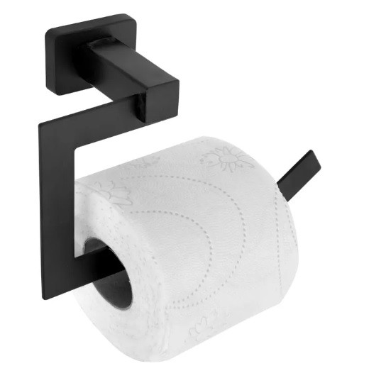 Tutumi Erlo 04 falra szerelhető fém WC papír tartó, fekete REA-80010